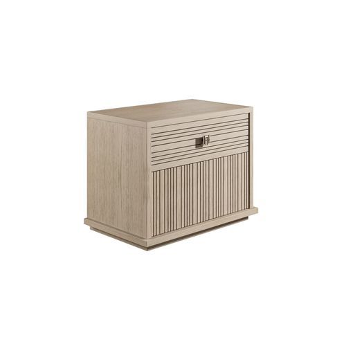 Contemporary bedside table - RUMBA 100 - Adriana Hoyos - wooden / wooden base / rectangular