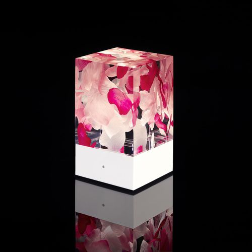 Table lamp - D-CÜB ROSES - DACRYL® - acrylic glass / original design / wireless