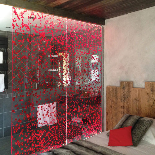 Interior decorative panel - PETALES DE ROSE &ndash; D007 - DACRYL® - backlit / resin / synthetic glass