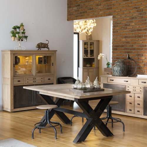 Contemporary table - MANUFACTURE SÉJOUR - Artcopi - metal / metal base / rectangular