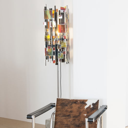Blown glass panel - STD 036 - Verrerie de Saint-Just - patterned / translucent / colored