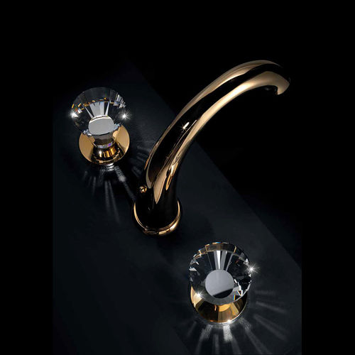 Double-handle washbasin mixer tap - 72 005M - Griferías Maier - countertop / metal / Swarovski® crystal