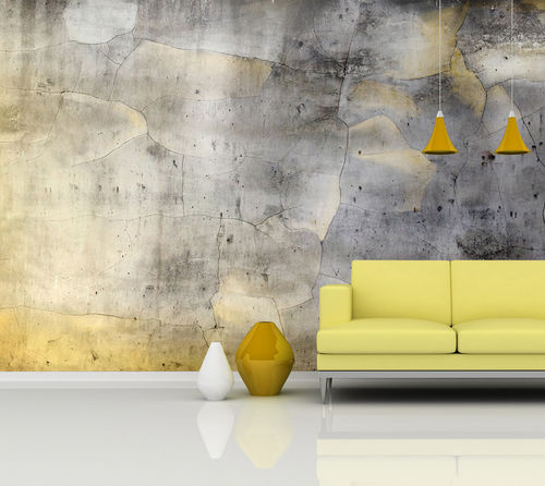 Contemporary wallpaper - BM181 GOLD 2 - In Création - urban motif / concrete look