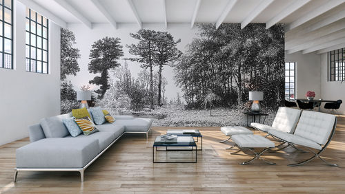 Contemporary wallpaper - D239 GRAVURE FORET  - In Création - nature pattern