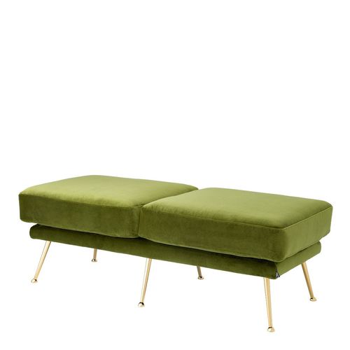 Vintage upholstered bench - TAHOE - EICHHOLTZ - fabric / brass / green