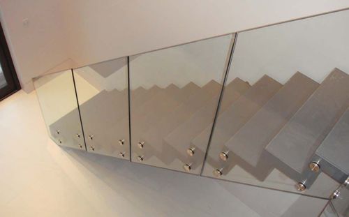 Straight staircase - FERGUSON - Canal Engineering - concrete step / contemporary / with risers