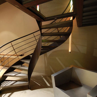 Helical staircase - ELIKOFLAM - KOZAC - wooden step / metal step / glass step