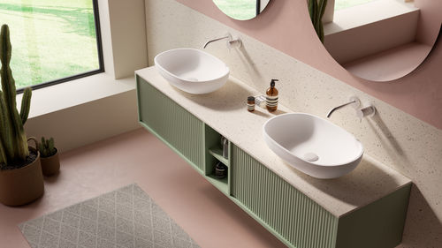 Wall-mounted washbasin - RCB5235 - HI-MACS® - Solid Surface / Hi-macs® / made from recycled materials