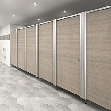 HPL washroom cubicle - SYSTEM M - Venesta - anodized aluminum / toilet / for public building