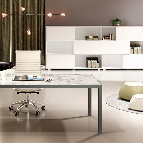 Tall filing cabinet - KAY4 - Styloffice S.p.a. - wooden / with sliding door / contemporary