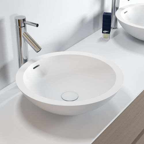 Countertop washbasin - AVELLA - RIHO - Solid Surface / round / contemporary