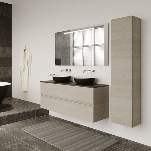 Wall-mounted bathroom mirror - TYPE 13 - RIHO - contemporary / rectangular / LED-illuminated