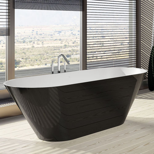 Oval bathtub - BARCELONA - RIHO - free-standing / Solid Surface / white