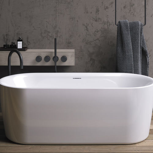 Oval bathtub - MODESTY - RIHO - freestanding / acrylic / contemporary