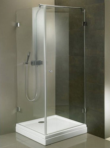 Swing shower screen - SCANDIC M201 - RIHO - corner / tempered glass / partial frame