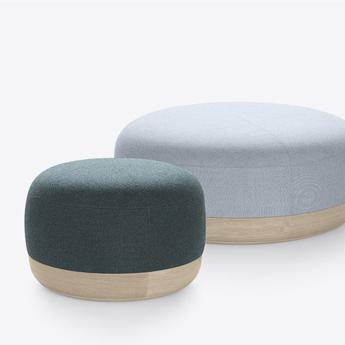Contemporary pouf - EGON - Alki - fabric / leather / wooden