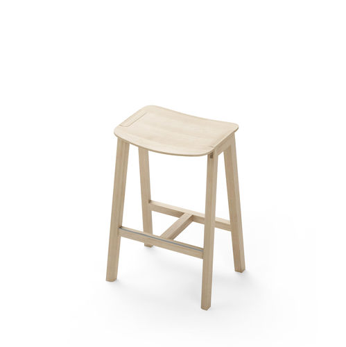 Contemporary bar stool - HELDU - Alki - oak / wooden base / commercial