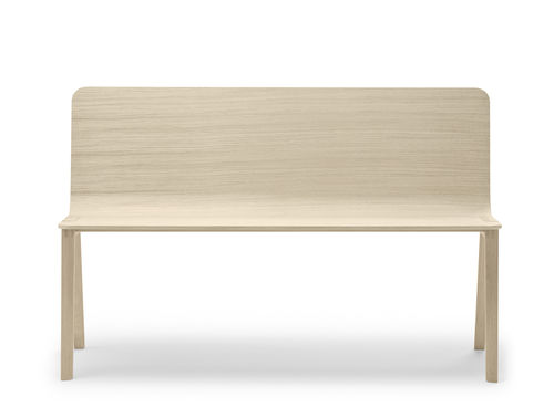 Contemporary bench - HELDU - Alki - wooden / with backrest / upholstered