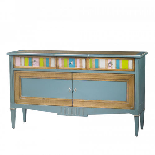 Directoire style sideboard - RECAMIER : 35019 - LABARERE - lacquered wood / black / gray