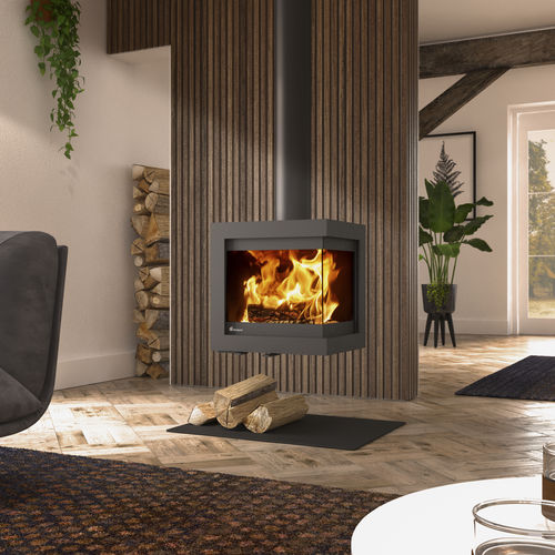 Wood heating stove - Dik Geurts - Bora Corner, Fixed - DRU - 5 kW...10 kW /  4 kW / hanging