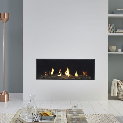 Closed gas hearth - DRU - Global 120 BF - DRU - 1-sided / steel / glass