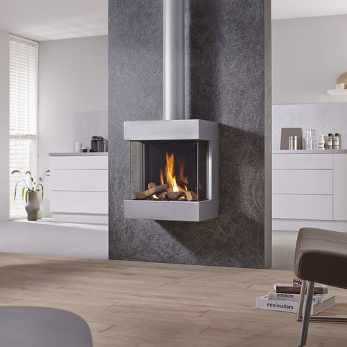 Gas heating stove - DRU - Diablo Next - DRU - 0 - 5 kW / wall-mounted / 3-sided