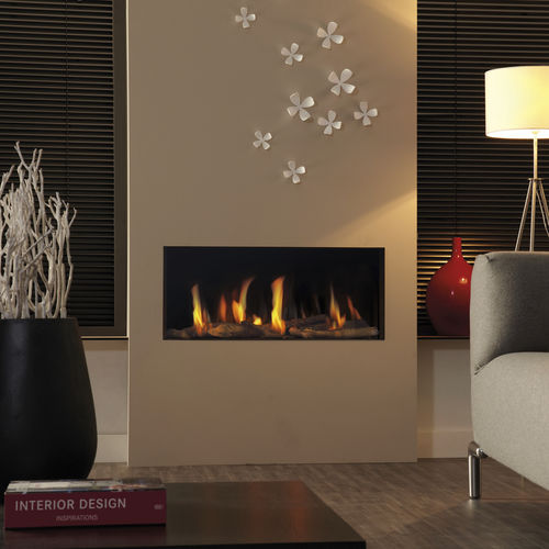 Closed gas hearth - DRU - Metro 80XT Eco Wave - DRU - 1-sided / steel / glass