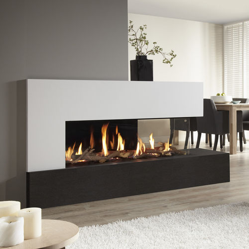 Closed gas hearth - DRU - Metro 130XTL Eco Wave - DRU - 3-sided / steel ...