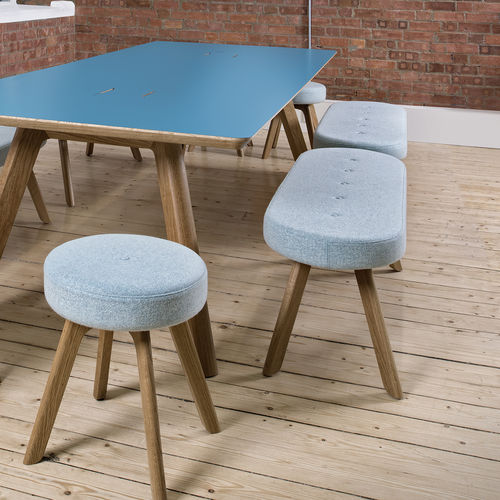 Contemporary bench - CENTRO - Connection - oak / fabric / upholstered