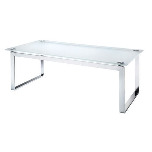 Contemporary coffee table - EQUITY - Connection - frosted glass / chromed metal / rectangular