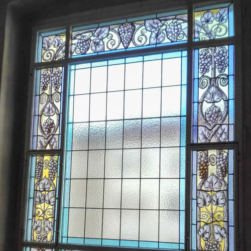 Safety glass panel - TABLE-CATHEDRAL - Glashütte Lamberts Waldsassen - blown / patterned / polished