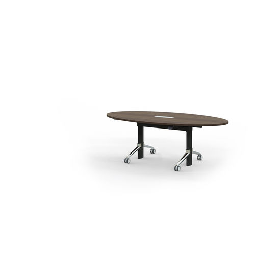 Contemporary boardroom table - GO2MOVE - Leuwico - wooden / aluminum base / rectangular
