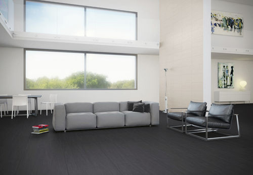 Porcelain stoneware tile - EXPLORER : ANTRACITE - Century - polished / living room / floor