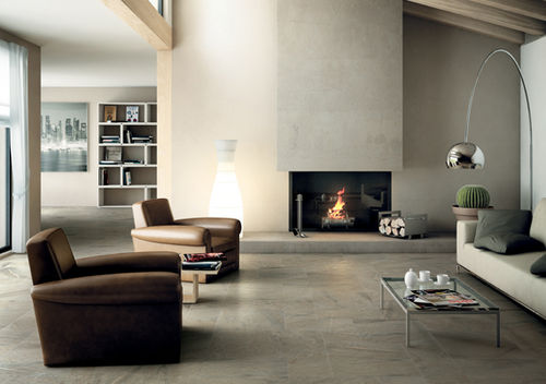 Porcelain stoneware tile - PENINSULA : HERACLIA - Century - polished / living room / floor
