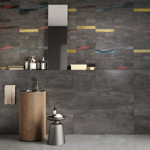 Ceramic tile - ACADEMY : OBSIDIAN - Naxos - matte / bathroom / wall