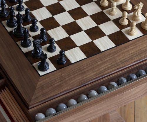 Contemporary chess table - VOLTA - William Yeoward - home / oak / mahogany