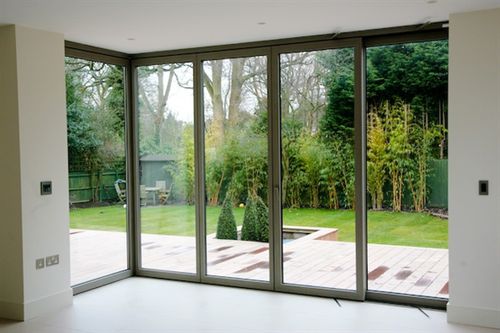 Fixed partition - MONOSLIDE 80 - SunParadise - with glass panel / commercial