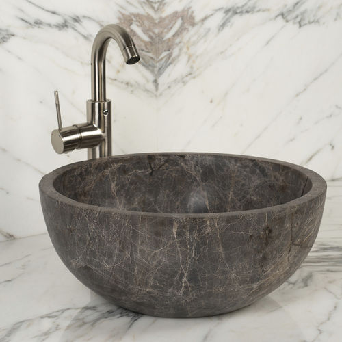 Countertop washbasin - FIANO EMPERADOR - PIETRE DI RAPOLANO PDR SRL - marble / high-gloss / circular