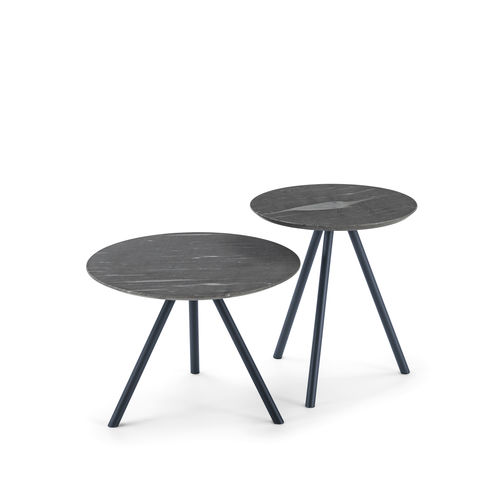 Contemporary bedside table - Jill - Bolzan Srl-Società Benefit - marble / round / Made in Italy