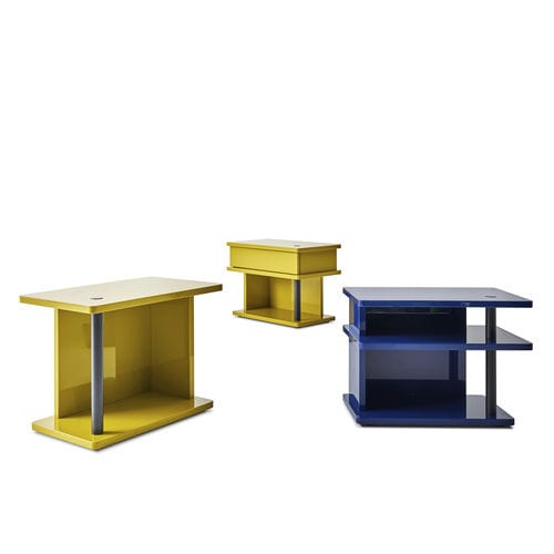Contemporary bedside table - Dominic - Bolzan Srl-Società Benefit - HDF / rectangular / with drawer
