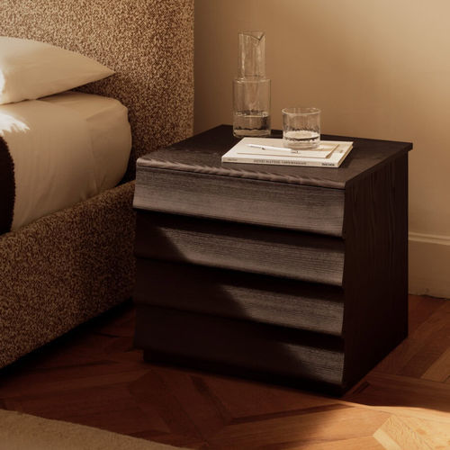 Contemporary bedside table - RIDEAUX  - Bolzan Srl-Società Benefit - wooden / rectangular / with drawer