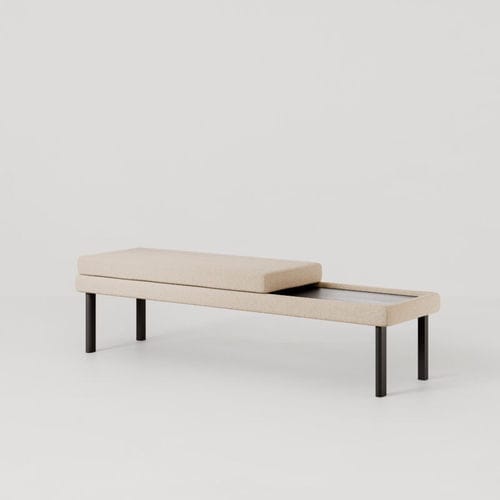 Contemporary upholstered bench - MARTY BENCH - Bolzan Srl-Società Benefit - fabric / leather / upholstered