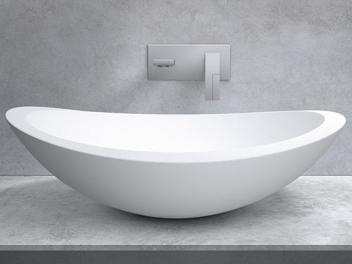 Countertop washbasin - OMAN - apaiser - marble / oval / contemporary