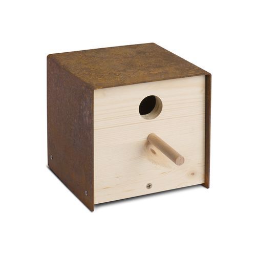 Stainless steel birdhouse - twitter.iron - keilbach design and products - wooden / with post / hanging