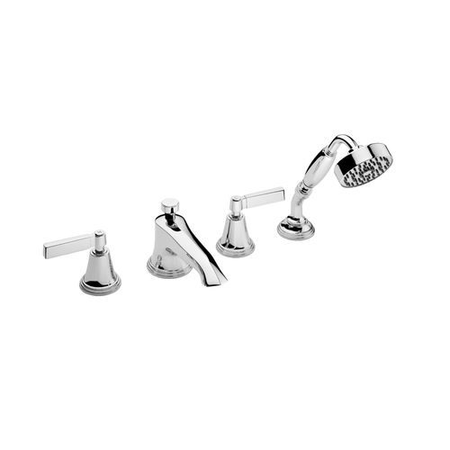 Double-handle shower mixer tap - V6K48M-CP - Samuel Heath & Sons - for bathtub / deck mounted / chromed metal