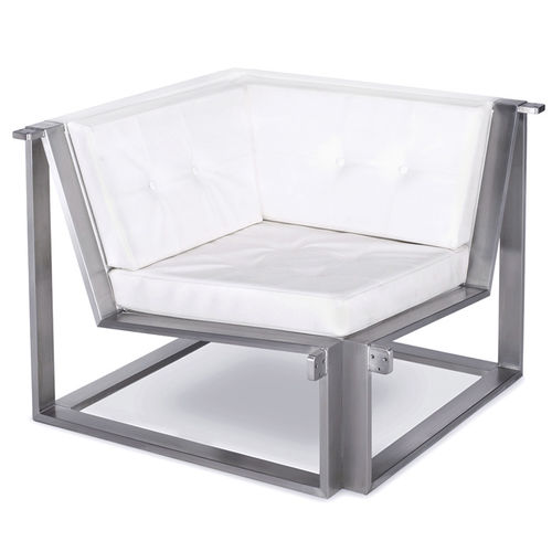 Contemporary armchair - ESQUINA - FueraDentro - Batyline® / stainless steel / ergonomic