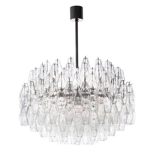 Traditional chandelier - POLYÈDRE - Veronese - Murano glass / steel / commercial