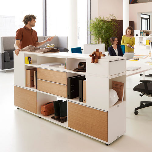 Low filing cabinet - TERRI TORY - Sedus - tall / laminate / with drawers