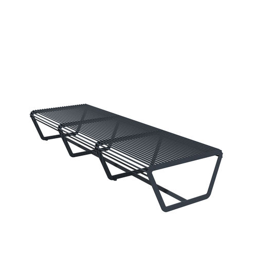 Contemporary public bench - 01703 - A Amop Synergies - painted steel / without backrest / without armrests