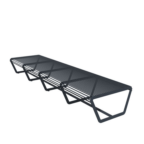 Contemporary public bench - Collective 300 - A Amop Synergies - painted steel / without backrest / without armrests